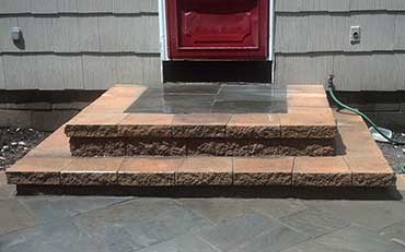 Irondequoit Landscape - Hardscaping, flagstone stoop, stone steps - Rochester NY