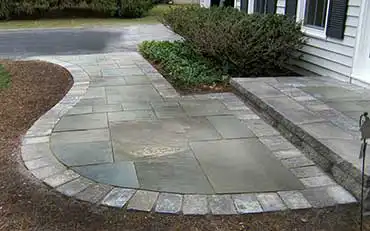 Irondequoit Landscape - Hardscaping, flagstone stoop, stone steps - Rochester NY